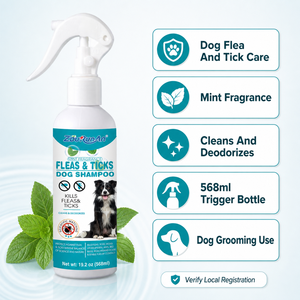 Champú para Perros Zourunan con Aroma a Menta, Limpiador y Desodorante, Botella con Pulverizador de 568 ml - Product Image 2