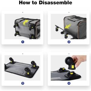 एयरलाइन ने पर्यावरण के अनुकूल ऑक्सीफोर्ड सॉफ्ट-पक्षीय पालतू कैरियर बिल्लियों कुत्तों के लिए टेलीस्कोपिक हैंडल जिपर को मंजूरी दी - Product Image 2