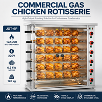 Four à rôtir au gaz commercial pour poulet, 6 broches, machine à griller