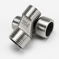 Conector de acero inoxidable 201 304 316 BSPP BSPT de doble rosca macho, 1/2 pulgada, 45-65 mm, fundición de precisión, para tuberías