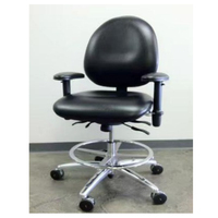 Tabouret de laboratoire réglable grand confort et chaise industrielle populaire Chaise officielle Chaise de laboratoire informatique ergonomique Accoudoir noir