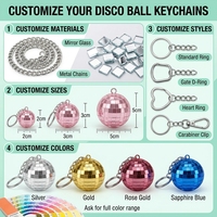 Porte-clés Mini Boule Disco Personnalisable en Verre - Pendentif Rétro Miroir Réfléchissant de Haute Qualité, Décoration de Noël et Petit Cadeau