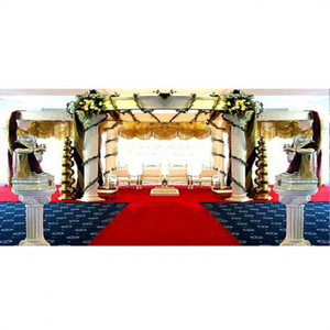 Mandap de mariage romain en fibre, nouveau design, sculpté, pour mariages hindous, avec piliers romains en fibre de qualité supérieure, idéal pour les mariages à thème. - Product Image 1
