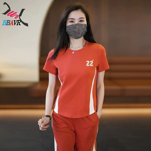 <b>Women</b> Casual Jogging <b>Running</b> Knit T-shirt Pant Sets Girls Female Summer Autumn Sports 2 Piece Sets - Product Image 5