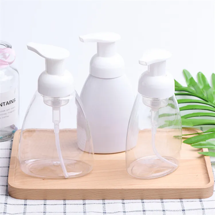 IBELONG 250ML300MLクリアフラットシェイプPETプラスチックフォーム手洗いボトル液体石鹸フォームポンプボトル卸売