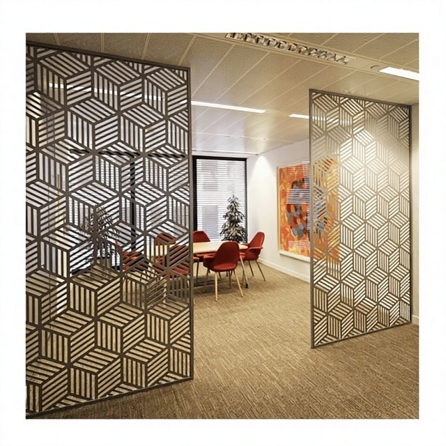 Customized CNC Cutting Stainless Steel/Brass/Aluminum Partition Screen Modern Luxury Living Room Multi-Functional Indoor/Outdoor