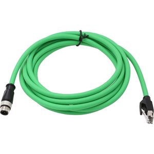 Câble réseau Ethernet HangTon M12 4 broches vers RJ45 pour lecteur de codes-barres, scanner, automatisation industrielle - Product Image 1