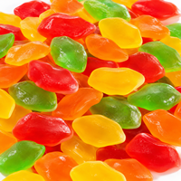 Fabricant en gros de bonbons gélifiés fantaisie en forme de lèvres, acidulés et sucrés, aux fruits, pour enfants, personnalisés, halal, en vrac