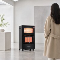 Chauffage Électrique et Gaz 2-en-1 Portable Autonome pour Intérieur, 3 Niveaux de Chaleur, Allumage Piézoélectrique, Butane