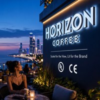 Enseigne personnalisée avec logo 3D, lettres 3D, enseigne lumineuse à LED, lettres en acrylique illuminées, logo lumineux à LED, lettres en relief à LED pour entreprise