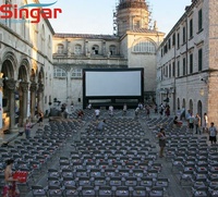 Écran de cinéma gonflable publicitaire extérieur 10x5,6m, cinéma en plein air 33 pieds