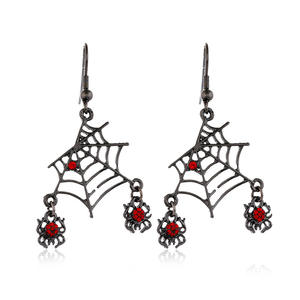 Boucles d'oreilles pendantes pour <span class=keywords><strong>femme</strong></span>, style gothique punk esthétique Halloween, plaqué or et noir, avec breloque fantôme durable en alliage de zinc - Product Image 6