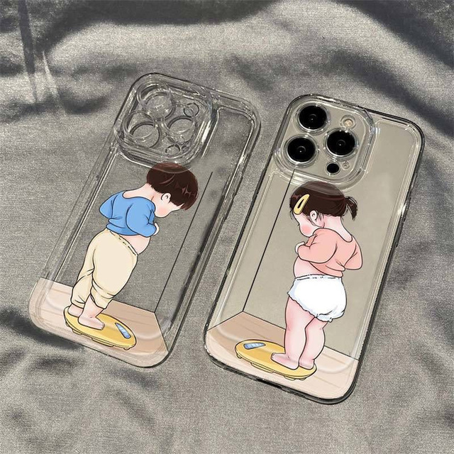 Shockproof Cover Transparent Cute Boys and Girls Anime Painting Couple Phone Case for iPhone 15 Pro Max New Phone Case