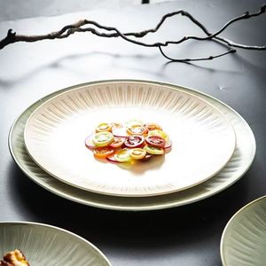 Assiette creuse en céramique japonaise de luxe moderne Assiette à spaghetti pour hôtel, dîner, collation <span class=keywords><strong>Plat</strong></span> en poterie pour les fêtes - Product Image 2
