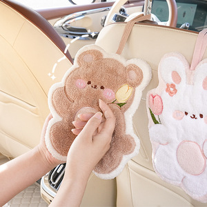 Toalla de limpieza para coche Tulip Bear And Rabbit, de felpa absorbente de secado rápido, de vellón coral para el interior del automóvil. - Product Image 1