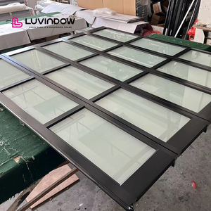 باب مرآب زجاجي أسود حديث للمنازل من الألومنيوم مع تحكم أوتوماتيكي وحركة انزلاق عمودية بسعر منخفض للفلل، زجاج أسود/مصقول - Product Image 6