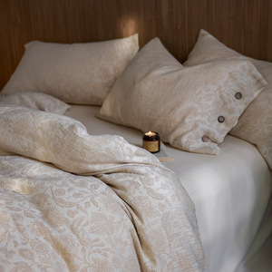 Parure <span class=keywords><strong>de</strong></span> lit en coton et <span class=keywords><strong>lin</strong></span>, housse <span class=keywords><strong>de</strong></span> couette jacquard florale vintage, taies d'oreiller à boutons, linge <span class=keywords><strong>de</strong></span> lit king size pour chambre à coucher, vente en gros - Product Image 4