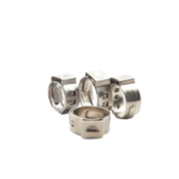 Collier de serrage métrique en acier inoxydable à une seule oreille, réglable, à sertir, électroplaqué, pour tuyaux, tubes, applications automobiles et de plomberie