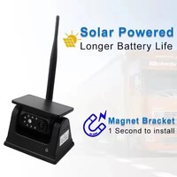 Kit d'application de caméra de recul solaire magnétique sans fil 5G WiFi Base magnétique énergie solaire et batterie intégrée pour RV voiture camion