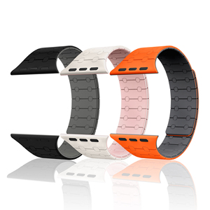 CM - Bracelet magnétique de dernière génération en silicone bicolore pour <span class=keywords><strong>Apple</strong></span> <span class=keywords><strong>Watch</strong></span> Series Ultra 8 <span class=keywords><strong>7</strong></span> 6 5 4 3 SE 49 45 44 - Product Image 6