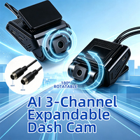 Caméra embarquée intelligente 4G CAT1 3CH 2K AI avec ADAS, DMS, BSD, GPS, Face ID, détection de fatigue, multi-lentilles, garantie 1 an