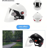 Casque demi-face avec double visière pare-soleil, absorbant les chocs, léger, pour hommes et femmes adultes, pour la sécurité à la conduite de scooters électriques et de motos