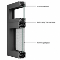 Ventana Abatible y Giratoria de Aluminio de Lujo con Ahorro de Energía, Triple Sellado con Junta EPDM, Rendimiento Superior de Insonorización para Apartamentos y Hoteles