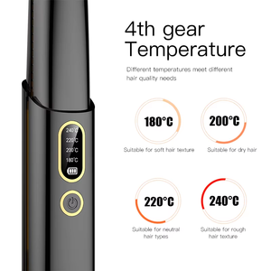 เครื่องหนีบผมไร้สายแบบพกพา TAHATH พร้อมโลโก้สั่งทำได้ ชาร์จไฟผ่าน USB หน้าจอ LCD ใช้พลังงานแบตเตอรี่ สำหรับใช้ในครัวเรือน - Product Image 3