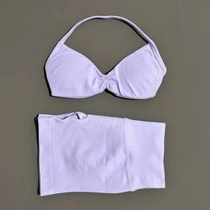 <span class=keywords><strong>Ropa</strong></span> Deportiva Mujer Transpirable, Conjunto Deportivo de Dos Piezas con Sujetador Deportivo Sin Costuras y Pantalones Cortos con Efecto Scrunch para Correr, Gimnasio y Yoga - Product Image 5