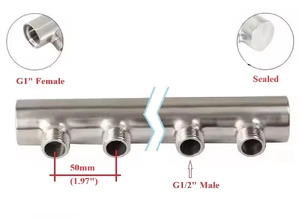 304 из нержавеющей стали G1 "G3/4" G1/2 "2-10 портов распределитель коллектора трубы санитарный фитинг системы напольного отопления - Product Image 5