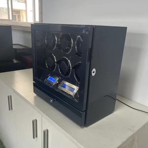 Wholesale OEM logo Automatic <strong>Watch</strong> Winder Box <strong>case</strong> Safe Wood Leather <strong>Rotations</strong> 6 Slots TOUCH SCREEN LED Remote Control <strong>Drawer</strong> - Product Image 1
