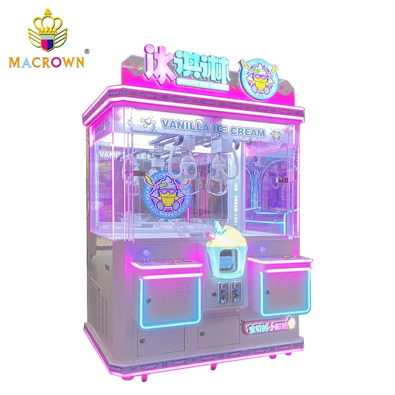 OEM ODM2プレーヤーアイスクリームカップクローキャッチャーマシンコイン式ゲーム機