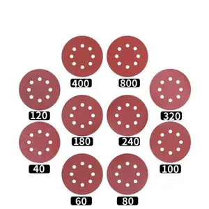 5 인치 125 mm 8 홀 건조 벽 샌더 자체 접착 연마 라운드 모래 종이 디스크 100 pcs 10 설명 세트