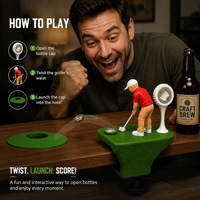 Ouvre-bouteille imprimé en 3D sur le thème du golf, ouvre-bouteille à pince de table en PLA écologique avec figurine de joueur de golf, cadeau amusant pour les amateurs de golf