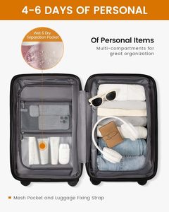 Ensemble de bagages professionnels en PP personnalisés à prix de gros, valise extensible avec serrure TSA et roulettes pivotantes, bagage cabine approuvé par les compagnies aériennes - Product Image 3