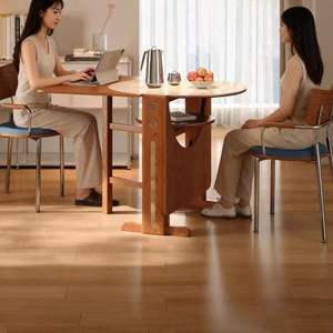 Mesa de comedor ovalada plegable de madera maciza para apartamentos pequeños, diseño que ahorra espacio - Product Image 2