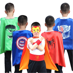 Capa de Héroe para Niños, Disfraz de Superhéroe Americano, Capa de Guerrero <span class=keywords><strong>Hulk</strong></span> y Spiderman - Product Image 1