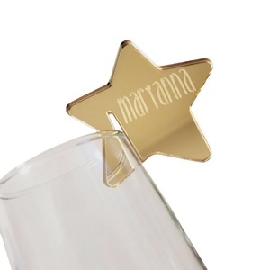 ป้ายอะคริลิกรูปดาวสำหรับแก้วไวน์ ลายฮันนี่แอนด์สวีทเนสส์ สีทอง ตกแต่งงานแต่งงาน ป้ายตกแต่งเค้ก อุปกรณ์ตกแต่งสถานที่ - Product Image 5