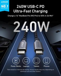 Anker Prime USB C to <b>Cable</b> 240W 6ft Fast Charging Braided Nylon Data <b>for</b> A88E2 Anker Prime Usb C to Usb C <b>Cable</b> Anker Upcycled-b - Product Image 4