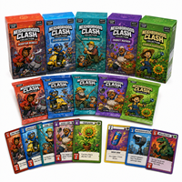 Cartes de jeu TCG personnalisées avec logo du fabricant, emballage holographique imprimé, surface de dessin animé anime, papier brillant 350 g/m²