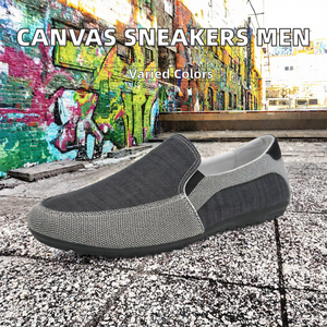 Canvas Loafers Men Slip on Sneakers Breathable Lightweight Walking <b>Shoes</b> Casual Comfort Footwear - Product Image 2