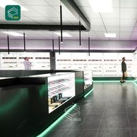 Comptoir de luxe Cigarette Présentoir Vitrine Verre Tabac Magasin Design Fumée Mobilier