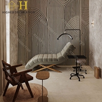 Idées de décoration modernes pour salon de beauté, mobilier de salon de coiffure de luxe sur mesure, table de manucure en bois pour salon de beauté