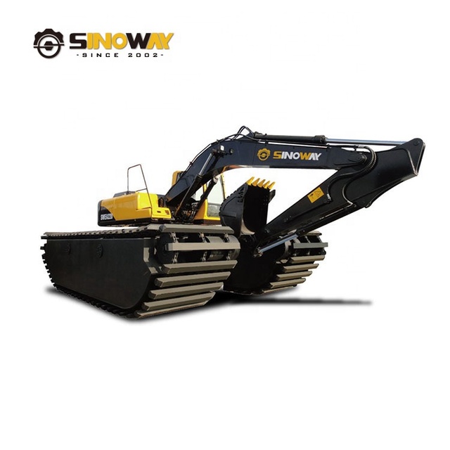 SINOWAY Swamp Excavator 30 Ton Amphibious Excavator with Pontoon and Dredging Pump
