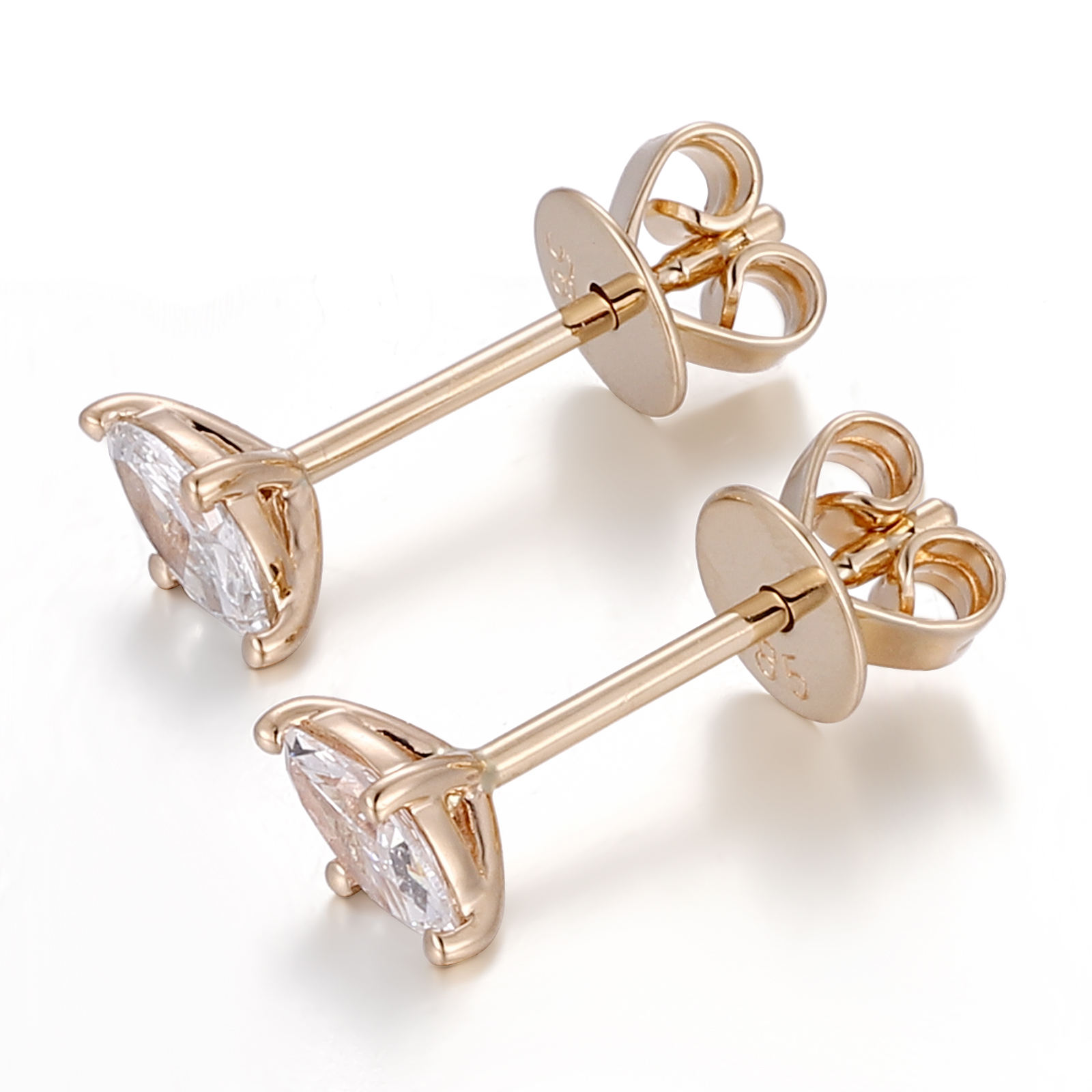18k yellow gold lab diamond earring