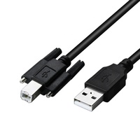 Kabel Transmisi Data USB 2.0 Port Persegi, Kabel Koneksi Data Printer Tipe A Male ke B Male dengan Sekrup