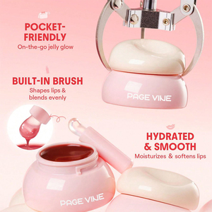 PAGE VINE Explosive Beauty Lip <span class=keywords><strong>Gloss</strong></span> Cream avec pinceau à lèvres et miroir Waterproof Long-lasting Moisturizing 8 Colors - Product Image 2