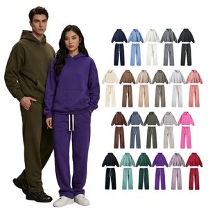 Low Price Wholesale Blank Tracksuits Men 2 Piece Jogger <b>Set</b> 6691 Custom Unisex Plain Fleece Hoodies Sweatpants Bulk Clothing - Product Image 1