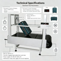 Testeur de roues de bagages avec écran LCD 0~5 km/h et tapis roulant suisse HABASIT 390*82 cm