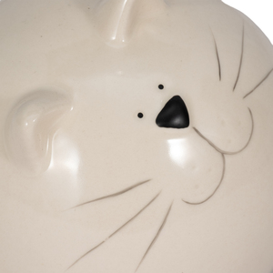 Statuetta di Gatto in Ceramica, Scultura Sferica Decorativa in Gres per Mensole o Tavolini da Caffè - Product Image 5